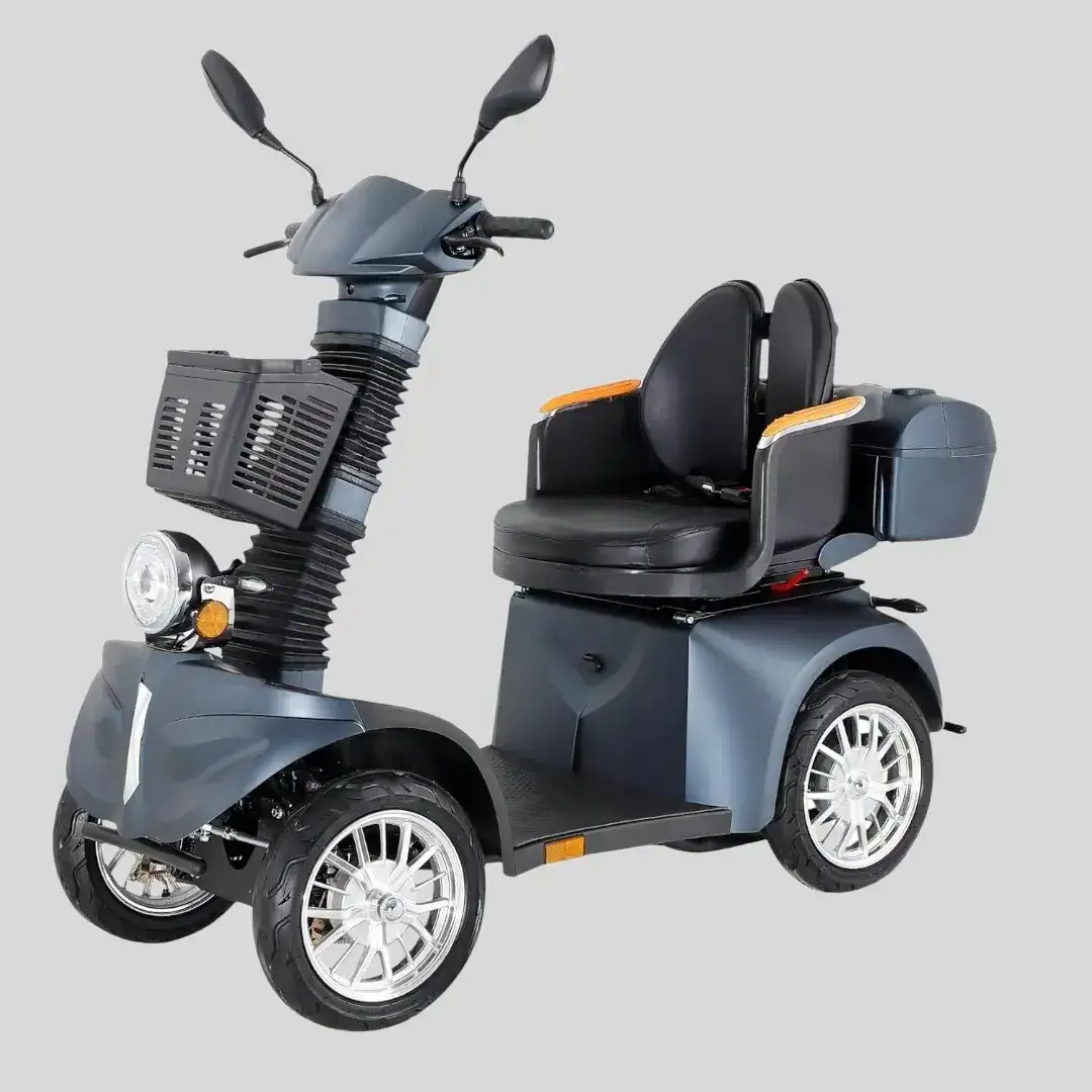Scoo – Elektrisk mobilitetsscooter för seniorer – Hopfällbar, 4-hjulig, roterbar sits